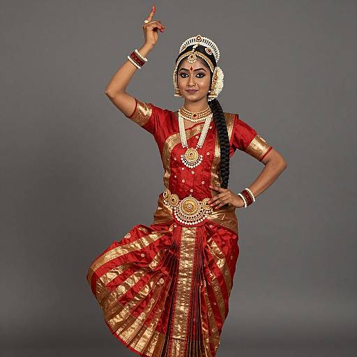 Elegant Indian Woman in Traditional Dance Costume