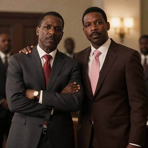 Two African American Men in Suits in Formal Setting