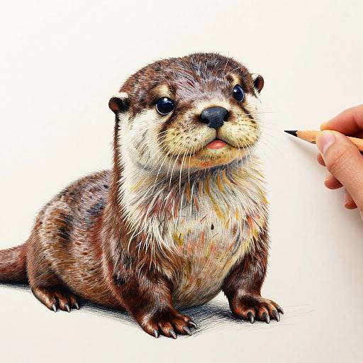 Mr. Otter in Surreal Artistic Fusion