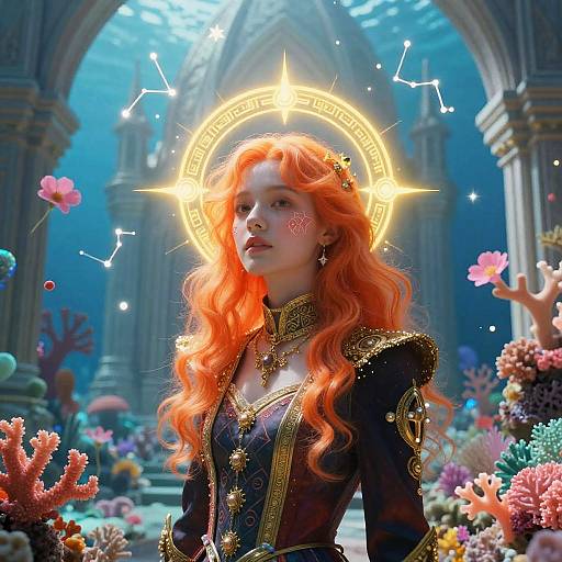 Surreal Portrait of Seris in Coral Reef