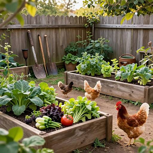 Cozy Rustic Backyard Garden Scene