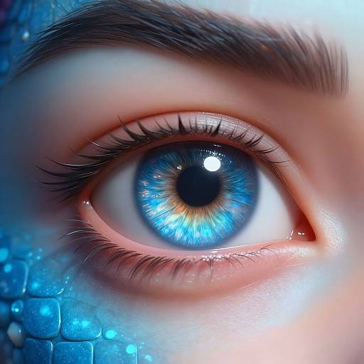 Hyper-Realistic Blue Dragon Eye Close-Up