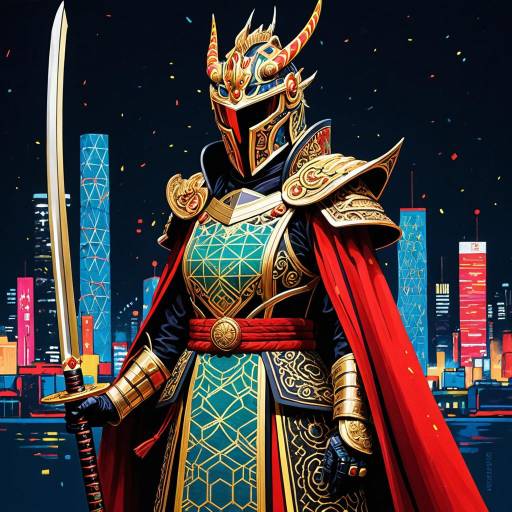 Mystical Phoenix Queen in Ornate Samurai Armor