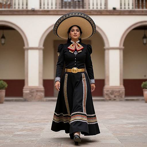 Woman in Matador Costume Walking
