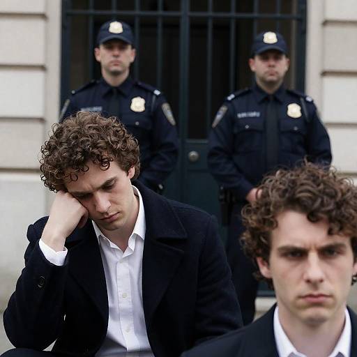 Intense Moment Captured: Three Men