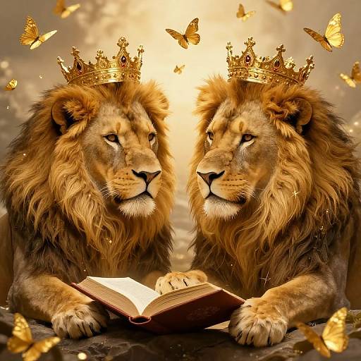 Regal Lions Sharing Wisdom