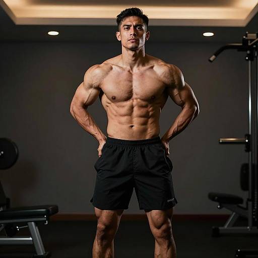 Athlete Portrait: Fit Mixed-Heritage Bodybuilder