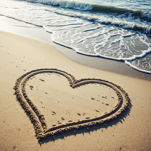 Heart Drawn in Sand on Beach