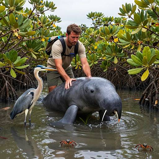 Indigenous Tracker Relocating Stranded Dugong