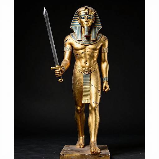 Mesopotamian King Statue Retro Console