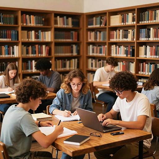 Serene Cozy Library Study Space