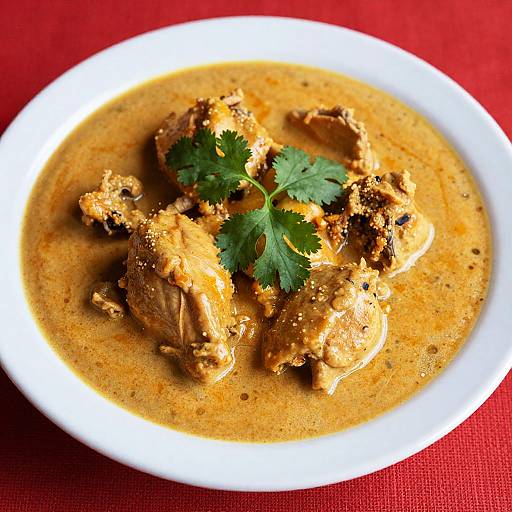 Close-Up Chicken Curry with Cilantro