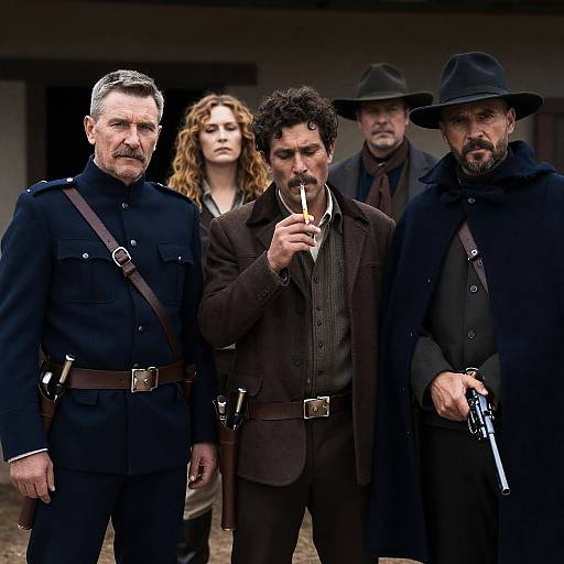 Intense Western Portrait of Five Characters