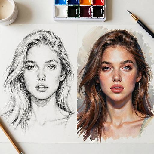 Inpaint vs Sketch Artistic Contrast