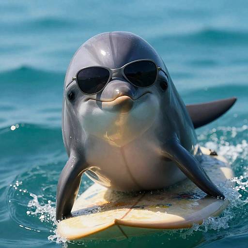 Playful Dolphin Surfer Portrait