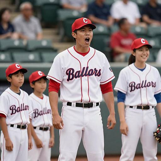 Exciting Baseball Game Family Moment