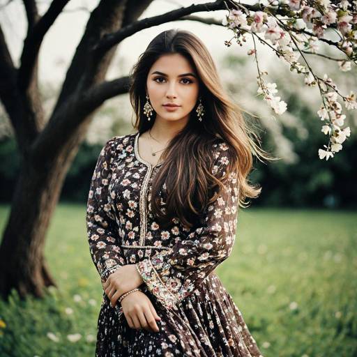 Elegant Floral Sharara in Nature