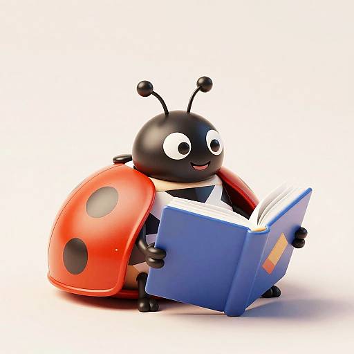3D Toy Ladybug Reading Book