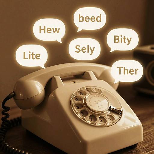 Vintage Rotary Phone with Glowing Prompts