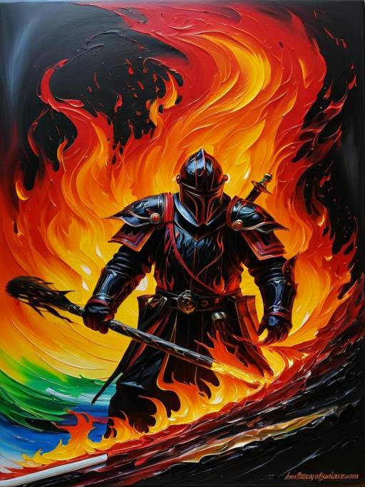 Unstoppable Flames in Vivid Oil Colors