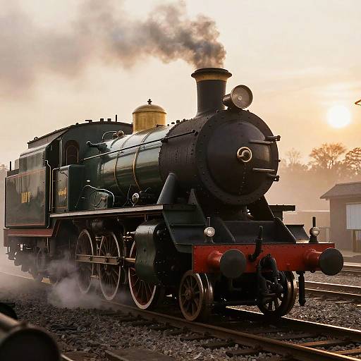 Victorian Steam Locomotive at Dawn