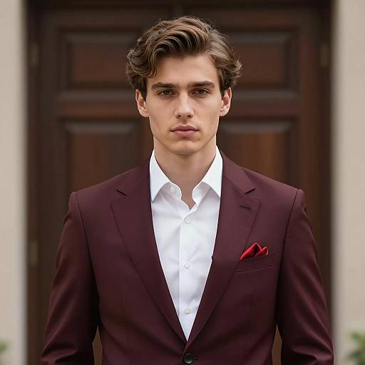 Young Man in Maroon Suit