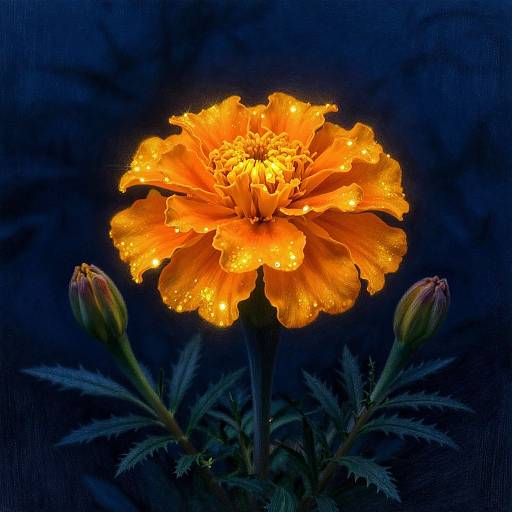 Ultra Realistic Glowing Marigold Drawing