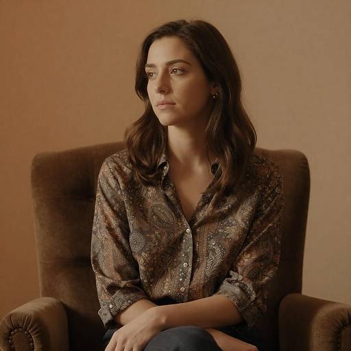 Pensive Woman in Warm Tones