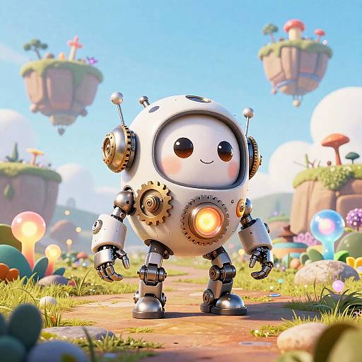 Playful Mechanical Cartoon Creature