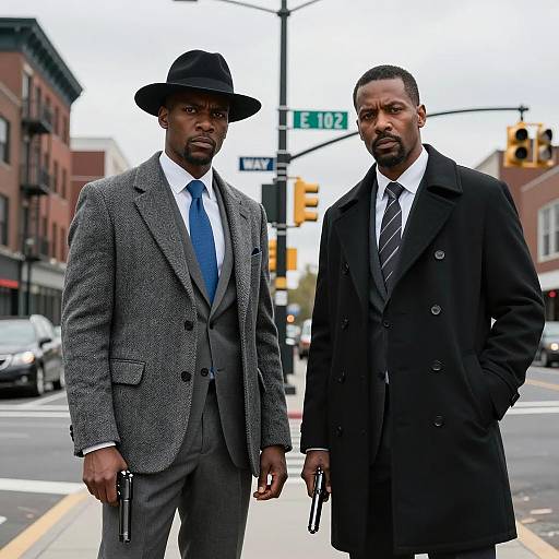 Dramatic Urban Scene with Two Men