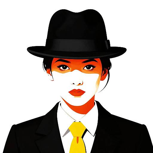 Patrick Nagel Style Female Detective