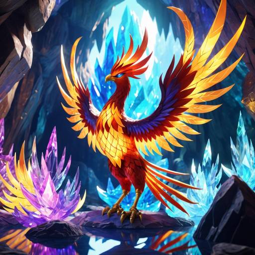 Ancient Phoenix in a Crystal Cave Ancient Phoenix in a Crystal Cave