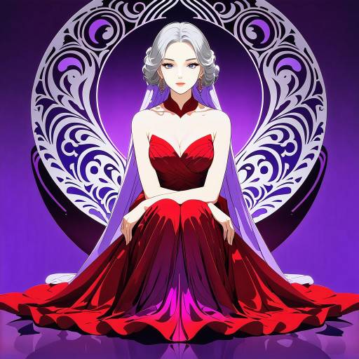 Elegant Woman in a Vibrant Red Dress