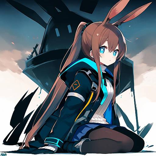 Illustration of Amiya (guard) (arknights), arknights in the style of Yuzuki gao