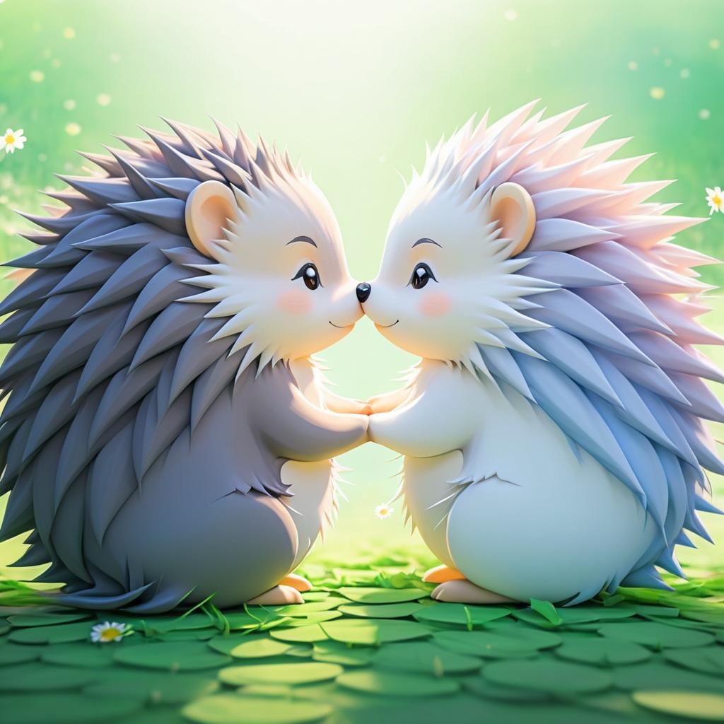 Adorable Anime Hedgehogs in Love