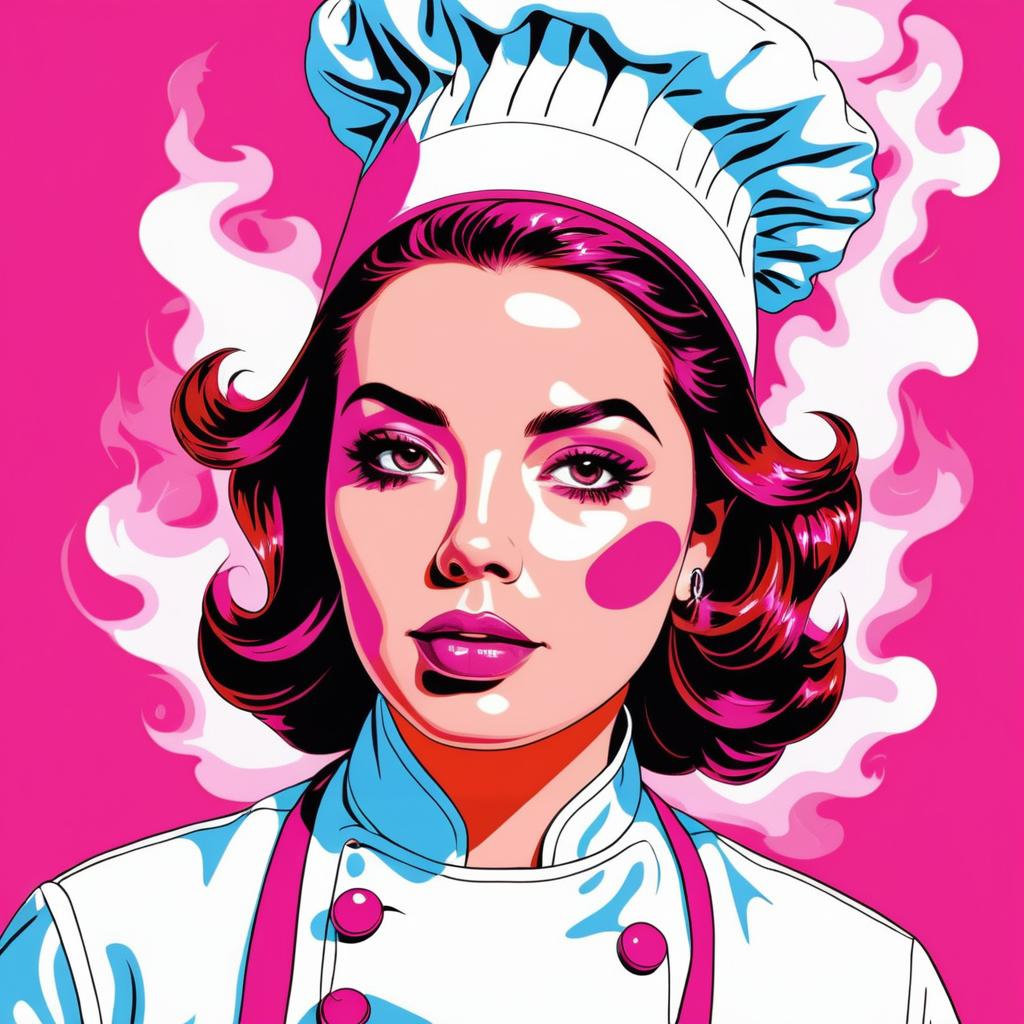 Vibrant Pop Art Chef Illustration