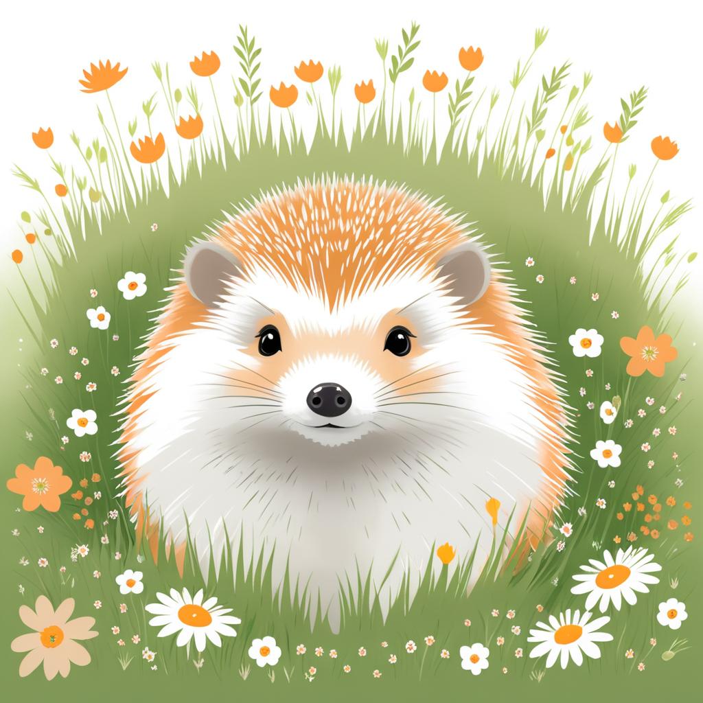 Charming Hedgehog in Cozy Garden Setting