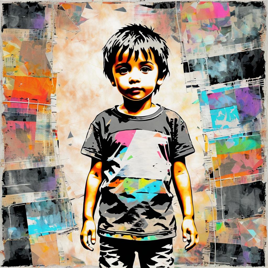 Dreamlike Child in Abstract Expressionism