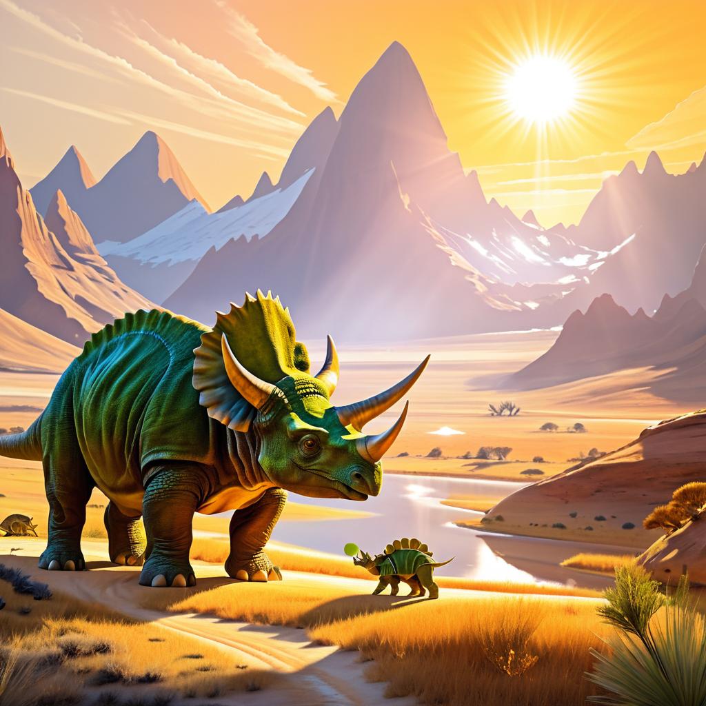 Triceratops in a Stunning Prehistoric Scene