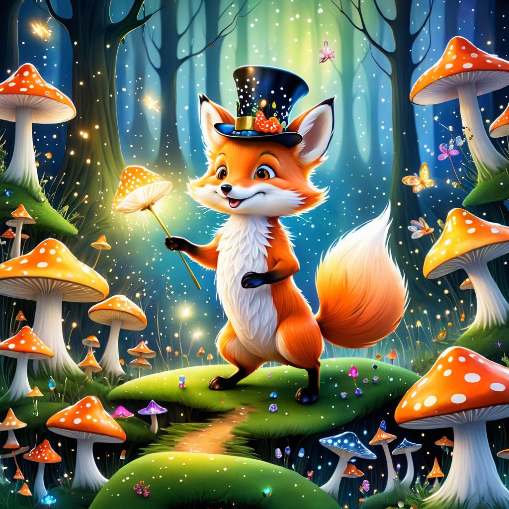 Curious Fox in a Magical Forest Scene