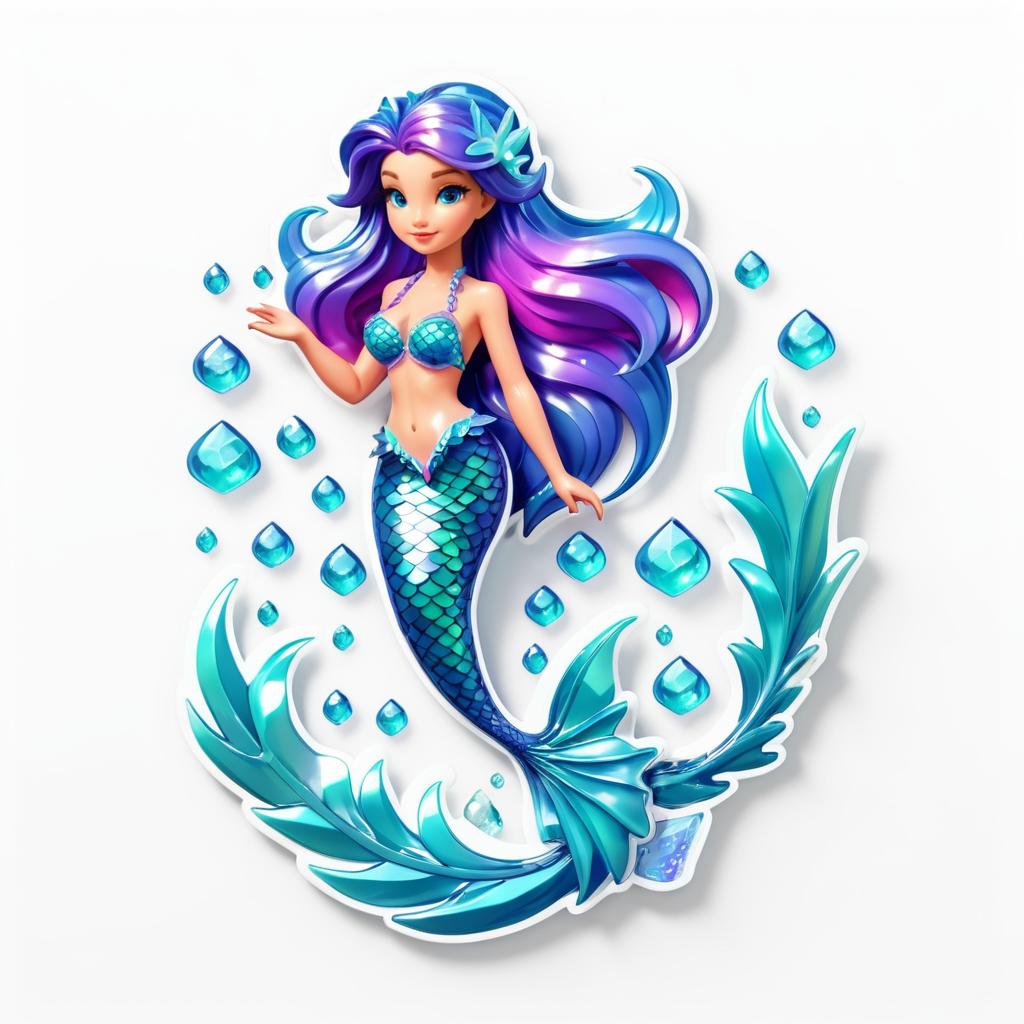 Ultra-Detailed Mermaid Resin Sticker Design