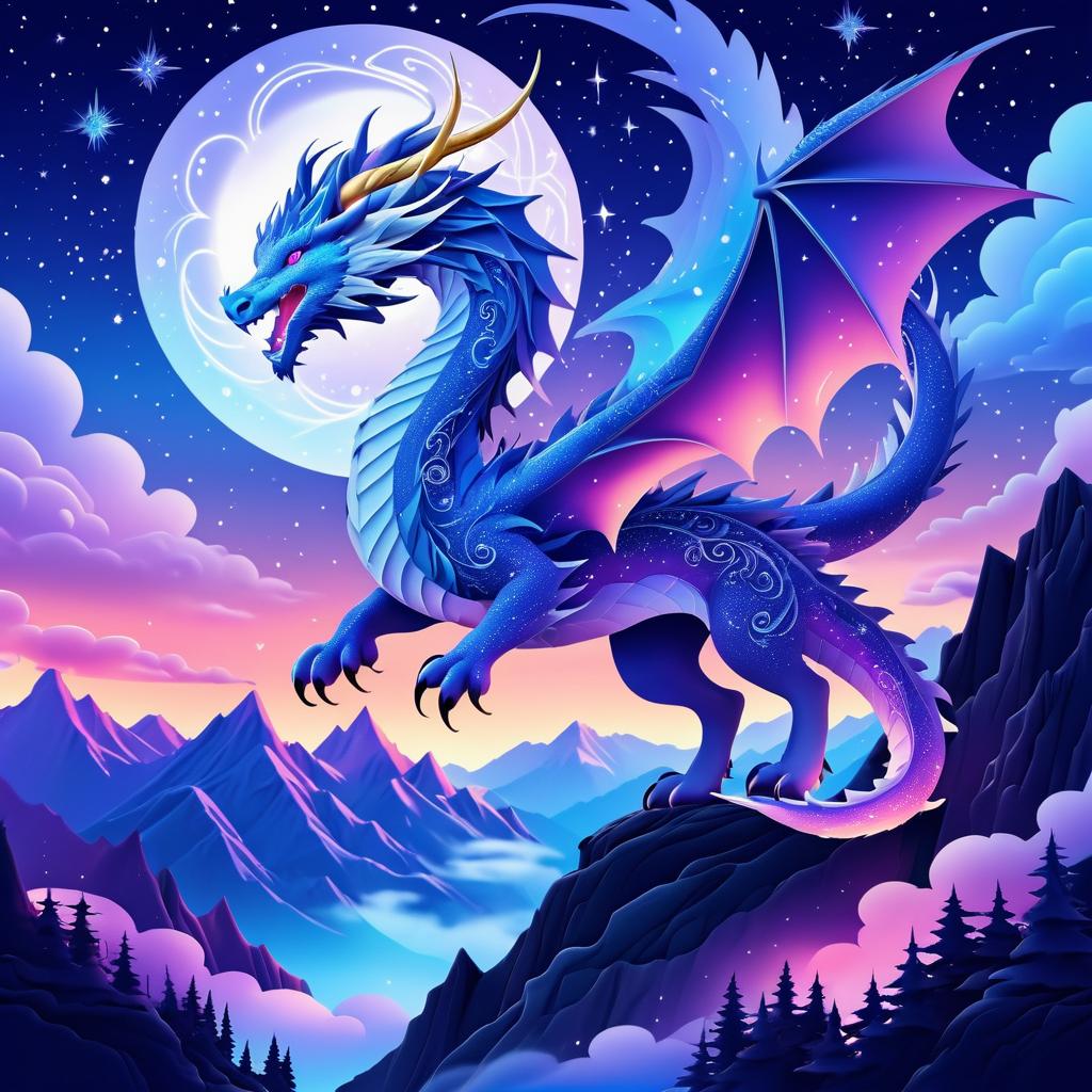 Majestic Dragon in Twilight Skies