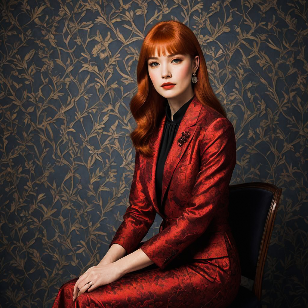 Elegant Fashion Shoot with Red-Haired Model