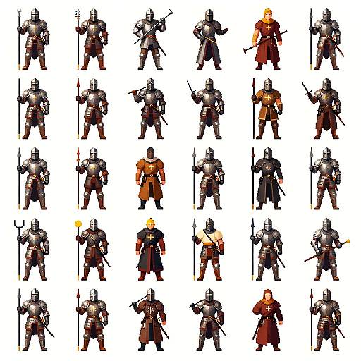 Medieval Warrior Pixel Art Sprites