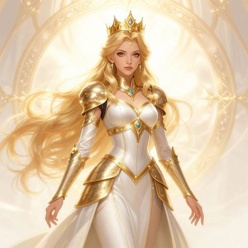 Fantasy Queen in Golden Armor