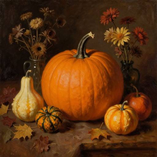 Vintage Autumn Still Life Painting