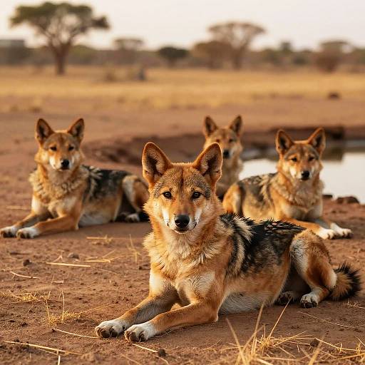 Wild Dingo Pack by Desert Waterhole