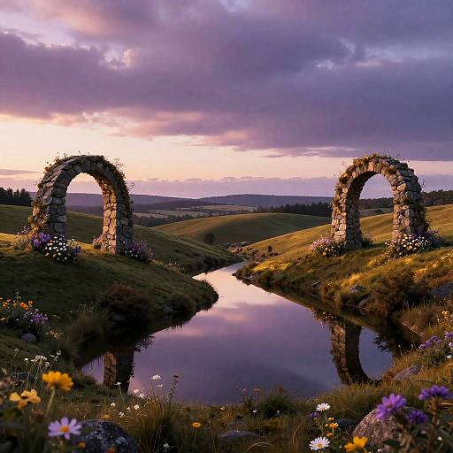 Surreal Twilight Countryside Fantasy