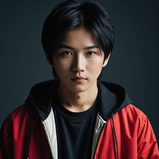 Young Asian Male in Red Jacket