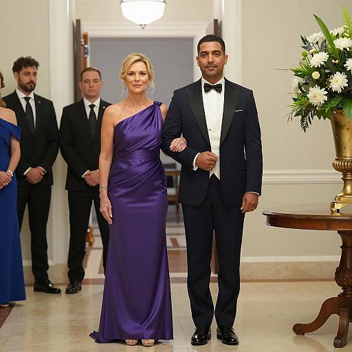 Elegant couple at formal event